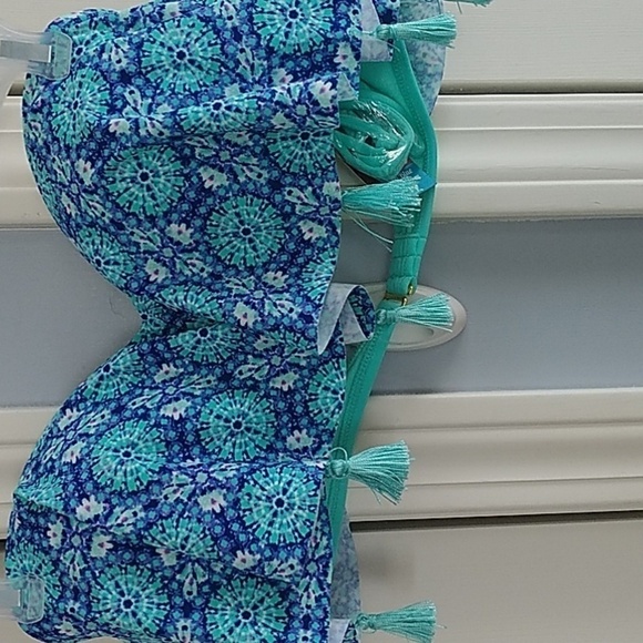 Arizona Jean Co. Ocean Blue Swimwear Bikini Top with Straps XL - Picture 7 of 8